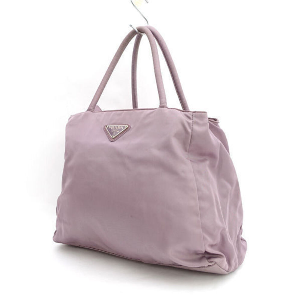 Prada Tessuto handbag iconic enamel triangle purple